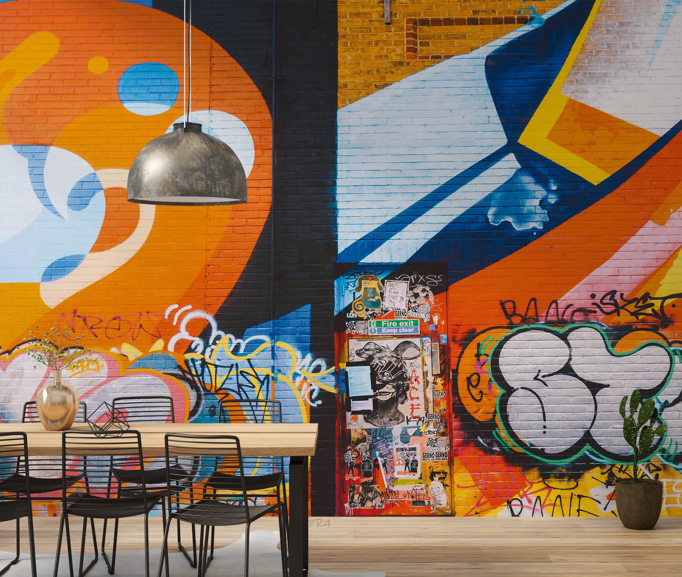3D Graffiti Round Love Triangle Wall Mural Wallpaper YXL 2805