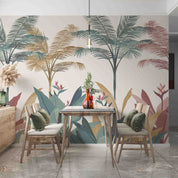 3D Tropical Watercolor Coconut Tree Leaves Wall Mural Wallpaper GD 3317- Jess Art Decoration
