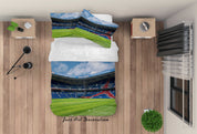 3D 3D Paris Saint-Germain Football Field Spectator Seats Cloud Sky Quilt Cover Set Bedding Set Duvet Cover Pillowcase 773