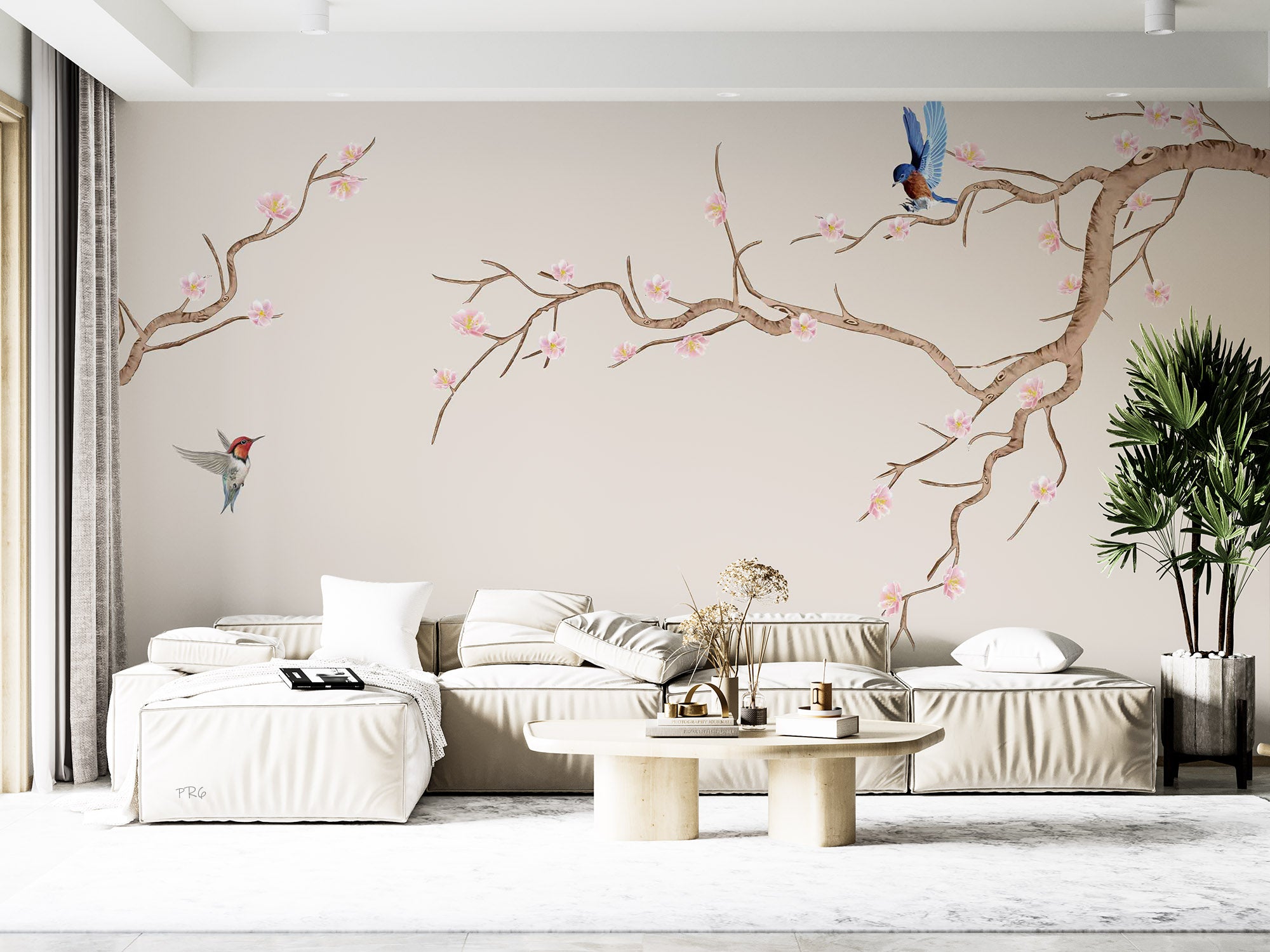 3D Animal Bird Trunk Flower Wall Mural Wallpaper YXL 15- Jess Art Decoration