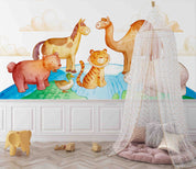 3D Cartoon Camel Tiger Kids Wallpaper Wall Mural Wall Decor Wall Art Wall Sticker Remoable Wallpaper