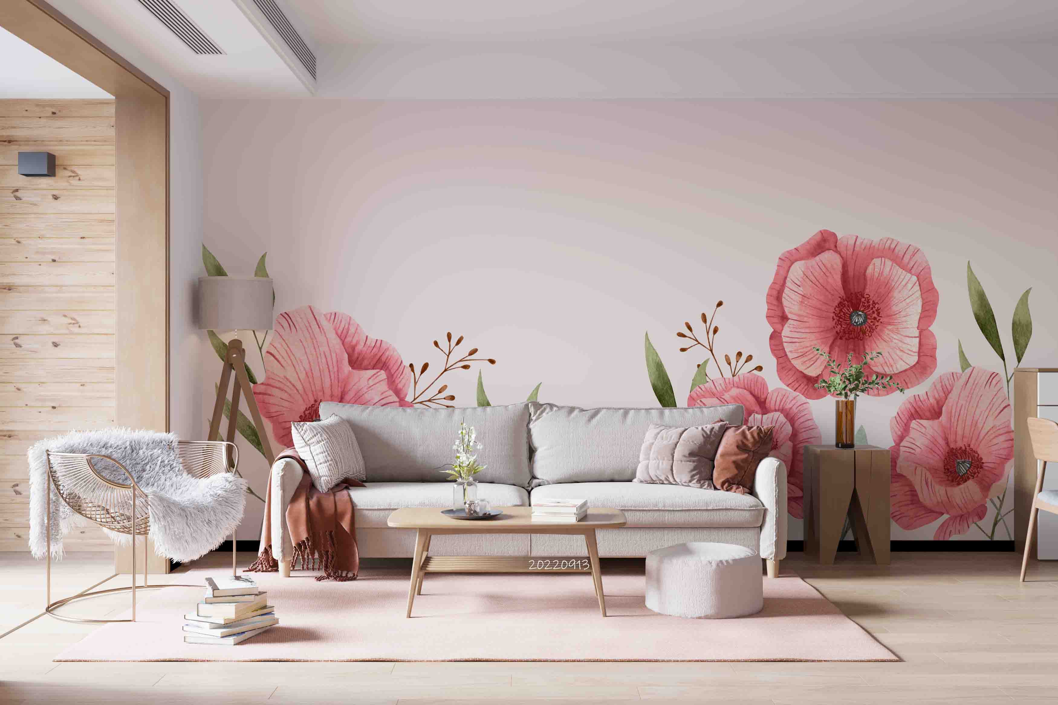 3D Watercolor Floral Spring Background Wall Mural Wallpaper GD 3511- Jess Art Decoration
