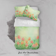 3D Floral Orchid Babysbreath Quilt Cover Set Bedding Set Duvet Cover Pillowcase 314