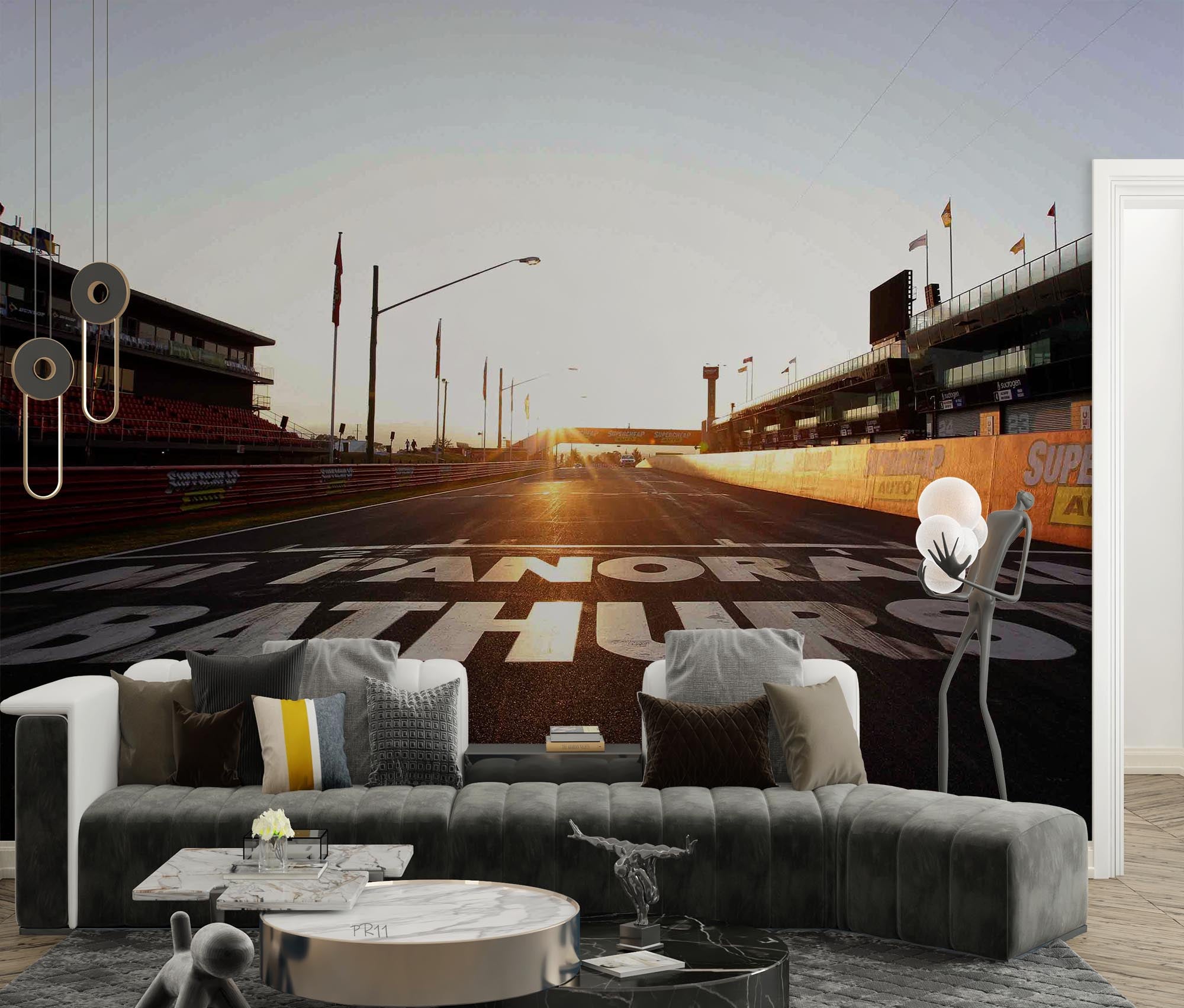 Track Starting Sunset View Sports Wallpaper sports & entertainment wall mural for games room or entertainment space - view 5