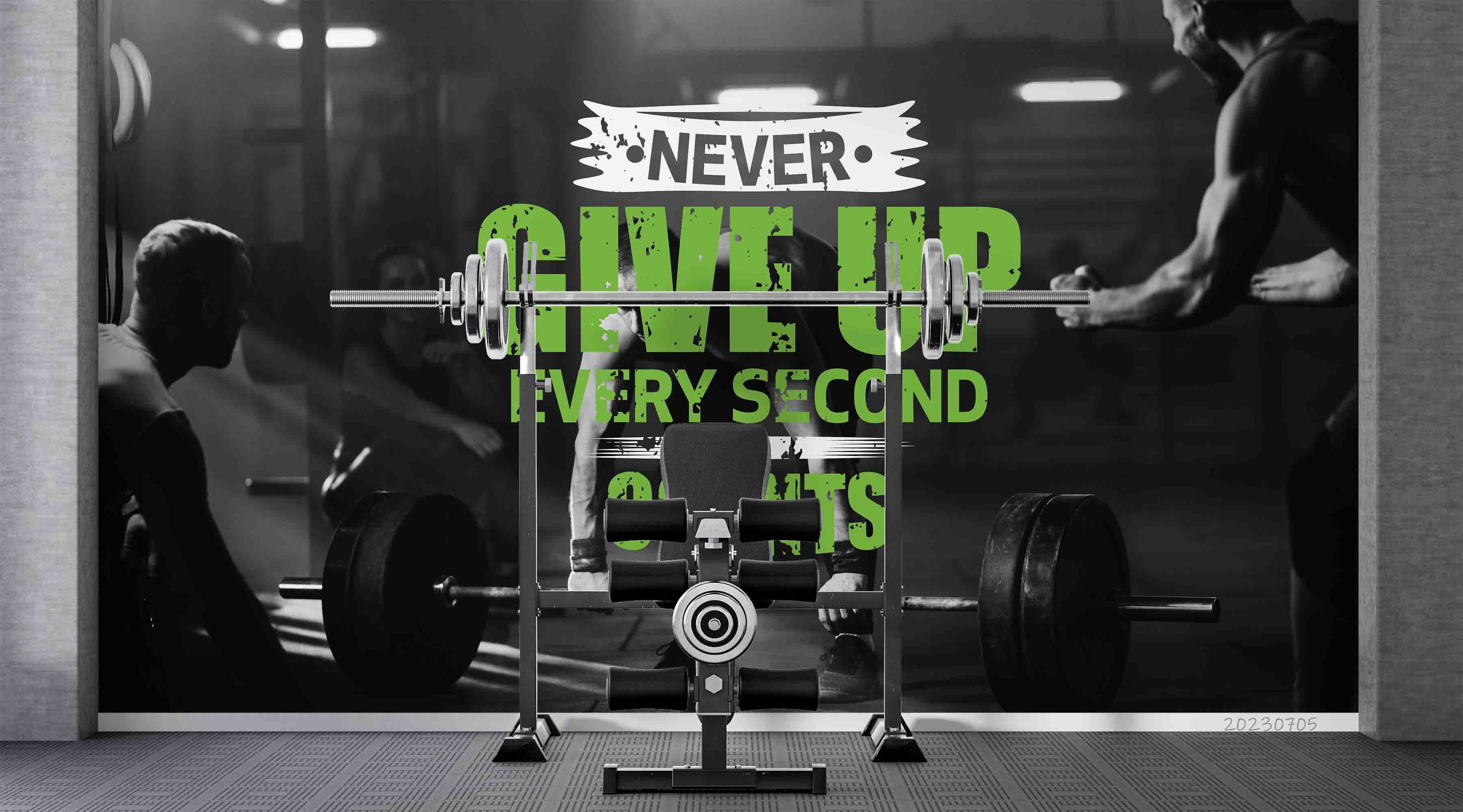 3D Fitness Person Weightlifting Wall Mural Wallpaper YXL 1730
