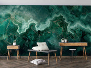 3D Abstract Damaskeen Green Wall Mural Wallpaper YXL 565