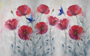 3D Vintage Red Poppy vintage red flower painting wall mural wallpaper for bedroom - view 4
