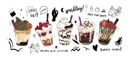 3D Ice Cream Letter Cup Wall Mural Wallpaper YXL 1165