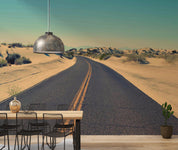 3D Desert Green Plant Road Scenery Wall Mural Wallpaper GD 3942- Jess Art Decoration