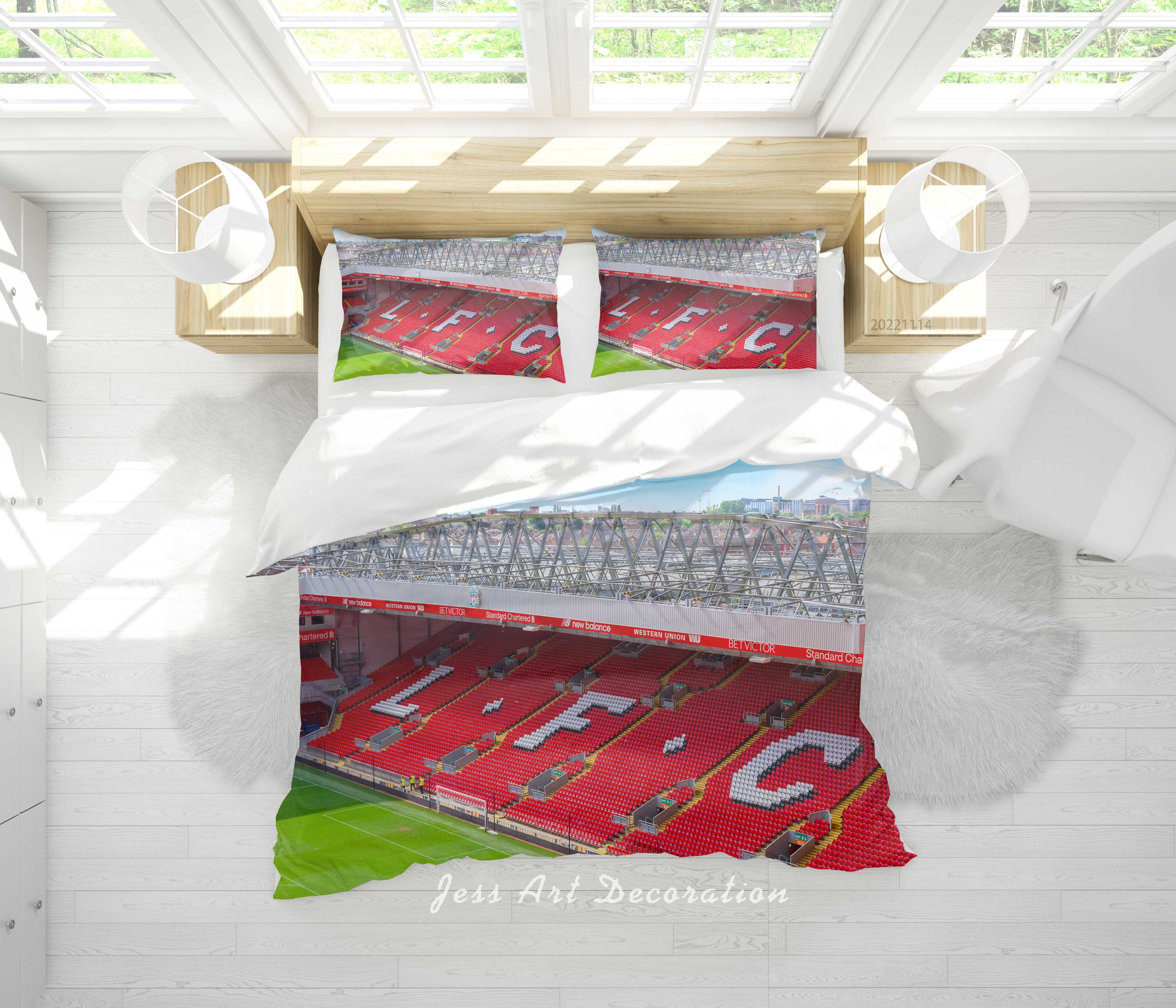 3D Liverpool Football Club Sky Quilt Cover Set Bedding Set Duvet Cover Pillowcase 912