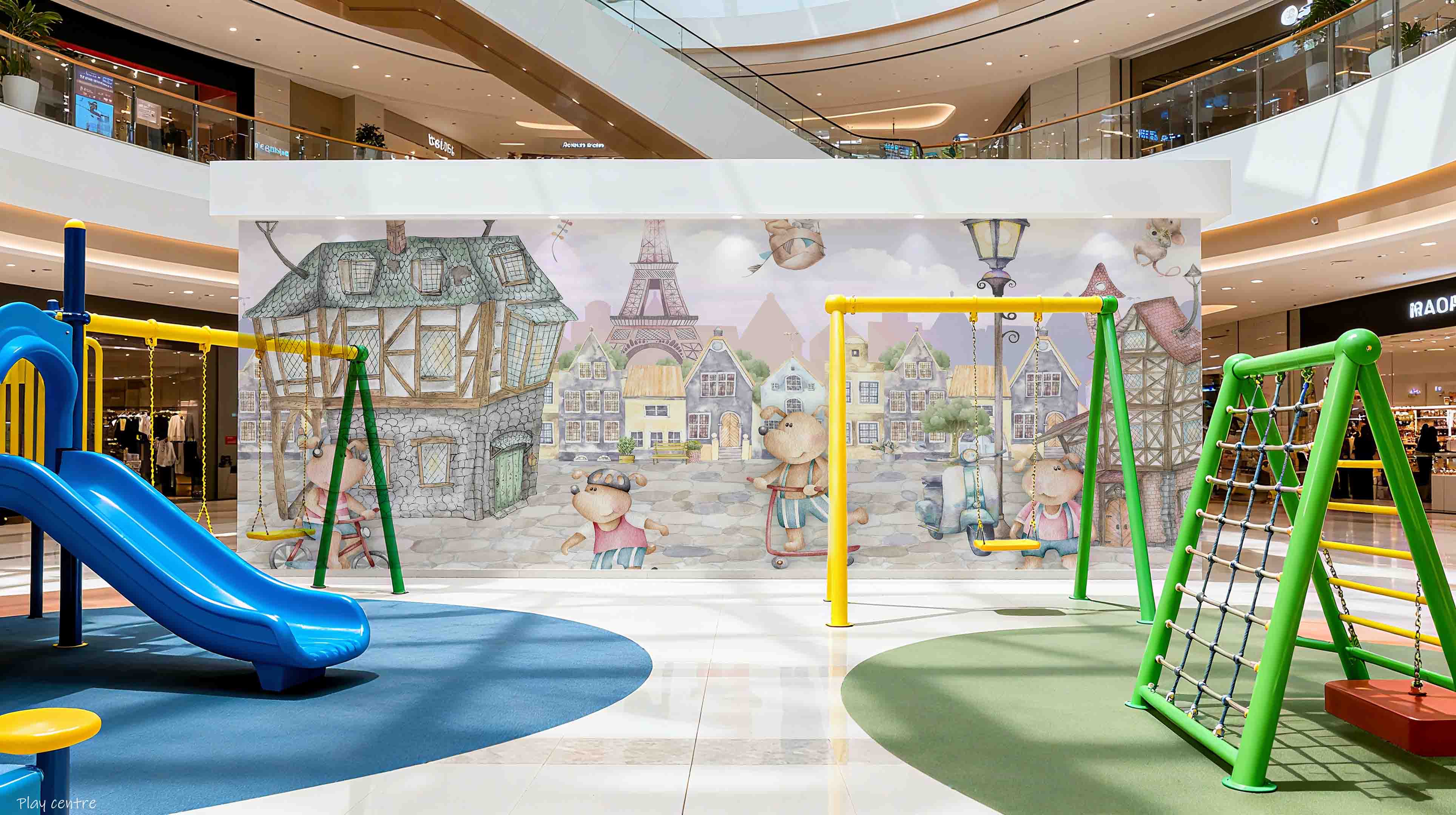 3D Play Centre Amusement Park Funfair Carnie Cartoon Animals Wall Mural Wallpaper 10