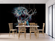 3D Electric Guitar Rock Figure neon rock singer character wall mural wallpaper for teen room - view 3
