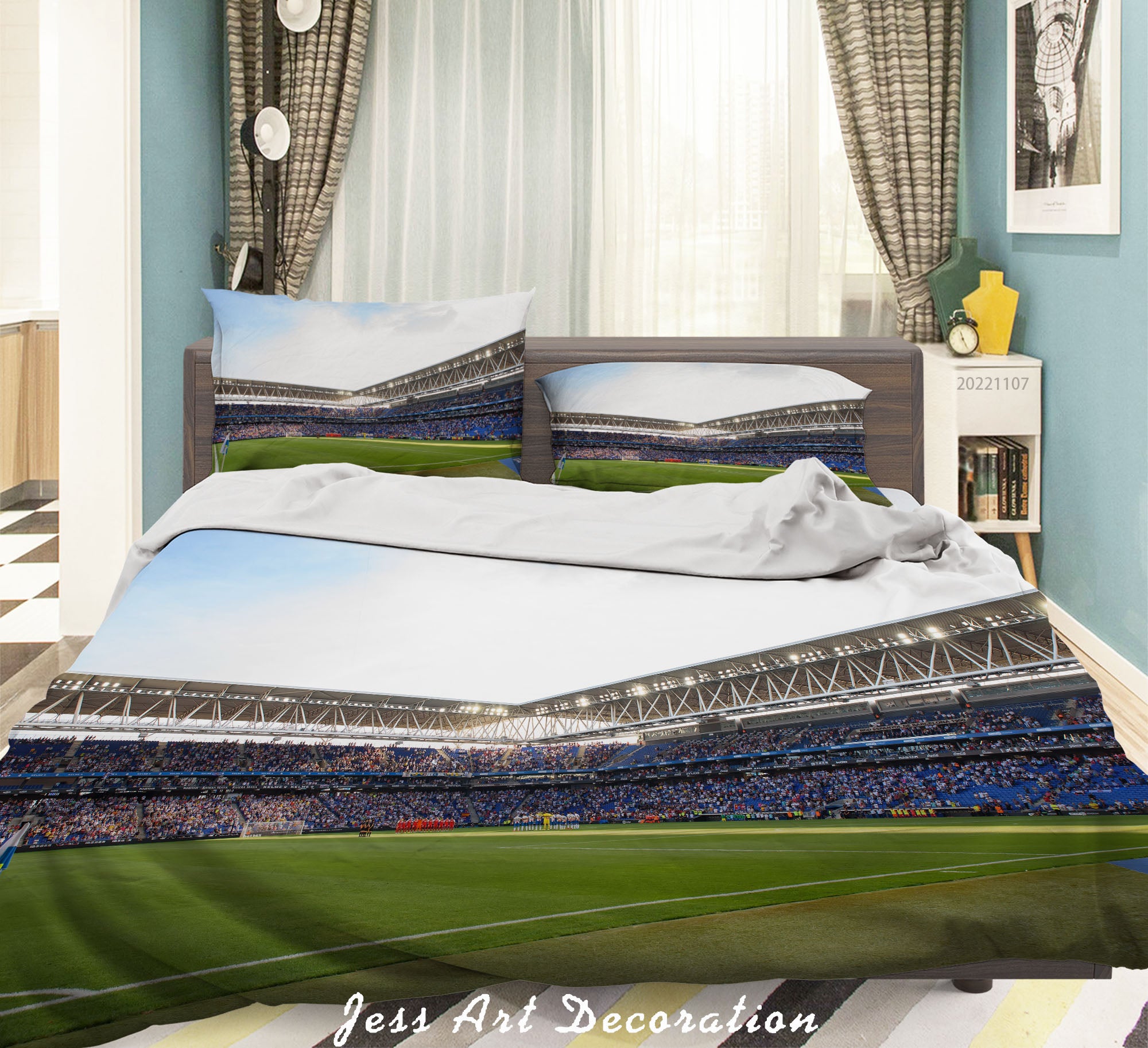 3D Real Madrid Spectator Seats Sunlight Quilt Cover Set Bedding Set Duvet Cover Pillowcase 833