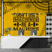 3D Fitness Equipment Weightlifting Yellow Wall Mural Wallpaper YXL 2409