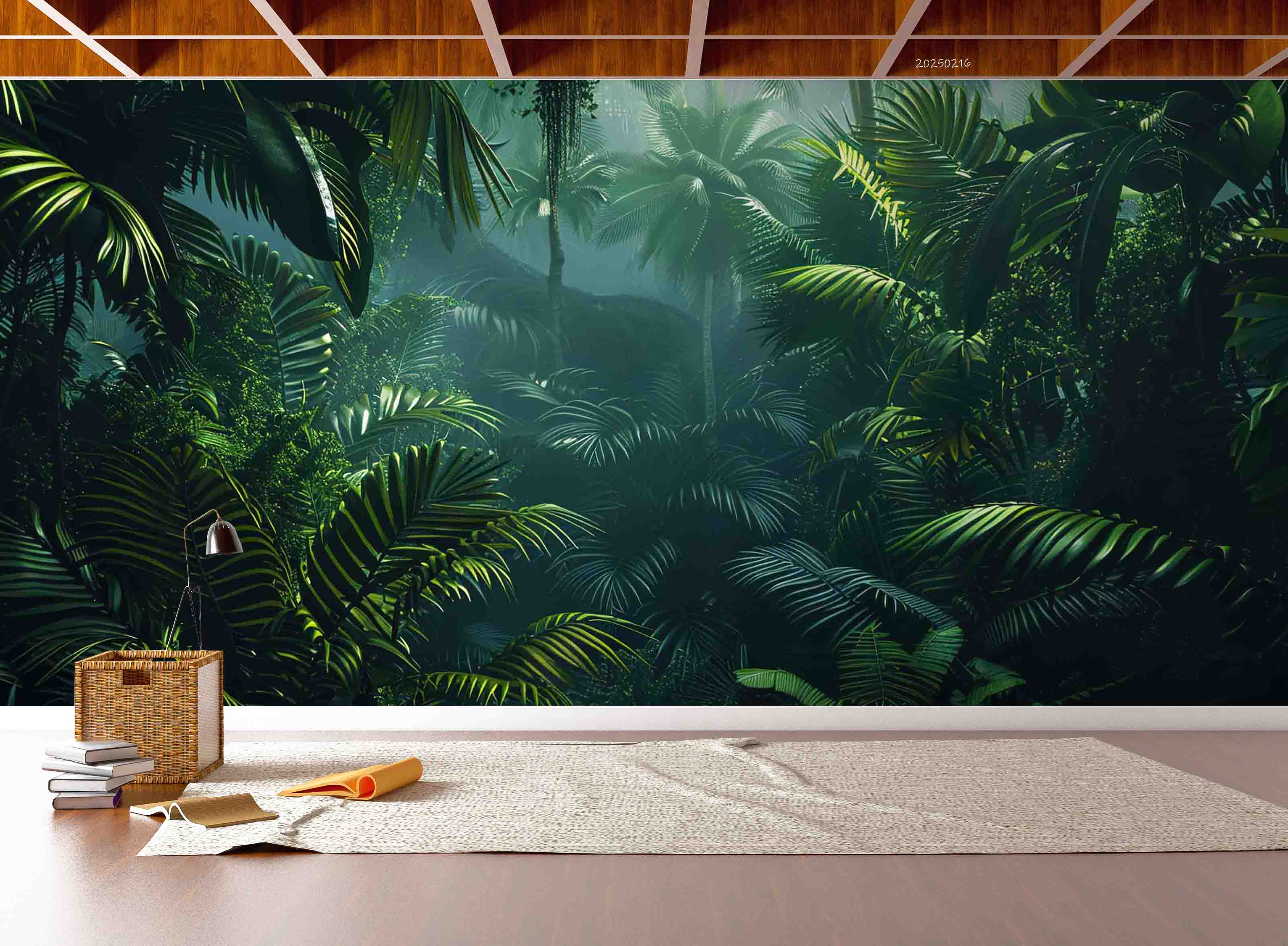3D Tropical Green Jungle Wallpaper Wall Mural Wall Decor Wall Art Wall Sticker Remoable Wallpaper LQH