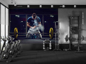 3D Gym Poster Man Weightlifting Wall Mural Wallpaper YXL 73