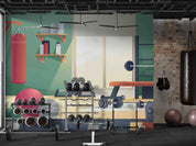 3D Gym Dumbbell Fitness Ball Boxing Wall Mural Wallpaper YXL 2379