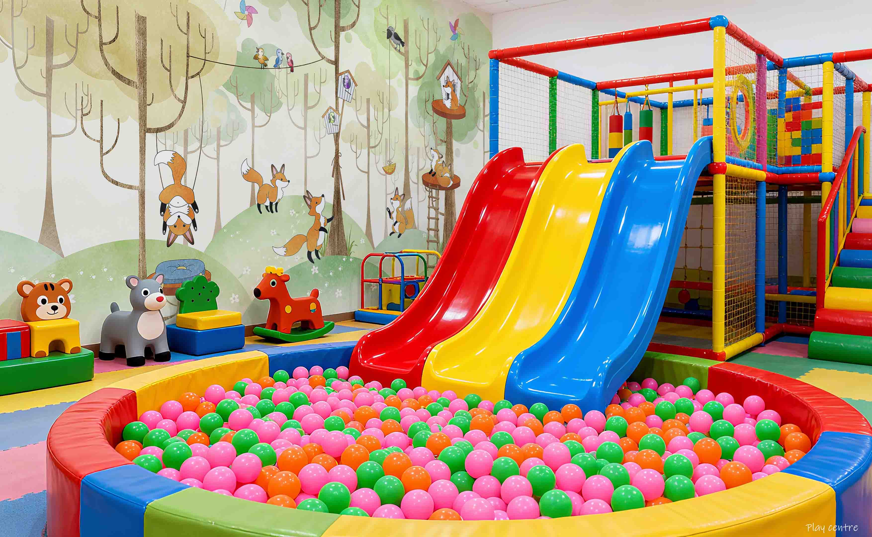 3D Play Centre Amusement Park Funfair Cartoon Animals Wall Mural Wallpaper 28