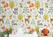 3D Cartoon Forest Animal Kids Wall Mural Wallpaper GD 4882- Jess Art Decoration