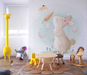 3D Cartoon Animal Rabbit Carrot Kids Wallpaper Wall Mural Wall Decor Wall Art Wall Sticker Remoable Wallpaper