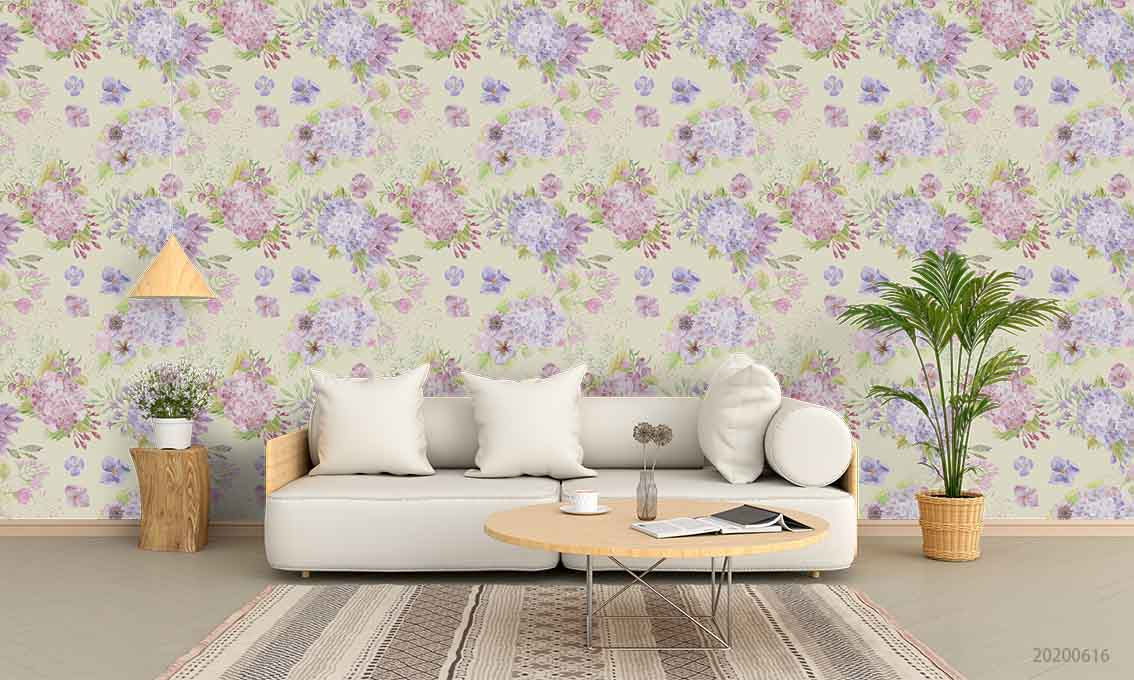 3D Pattern Floral Morning Glory Apricot Wall Mural Wallpaper YXL 2237