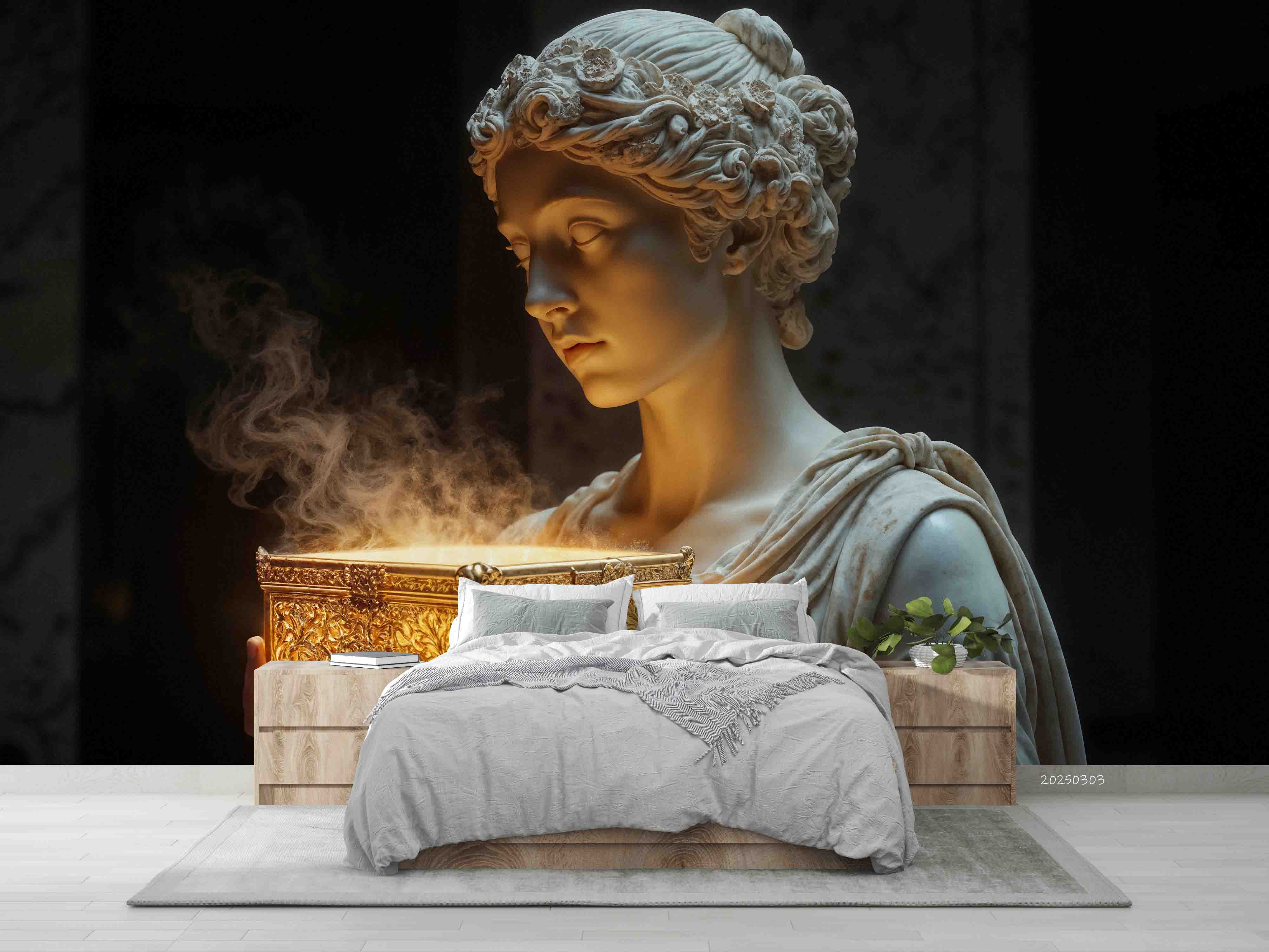 3D Mystical Sculpture Background Wallpaper Wall Mural Wall Decor Wall Art Wall Sticker Remoable Wallpaper LQH
