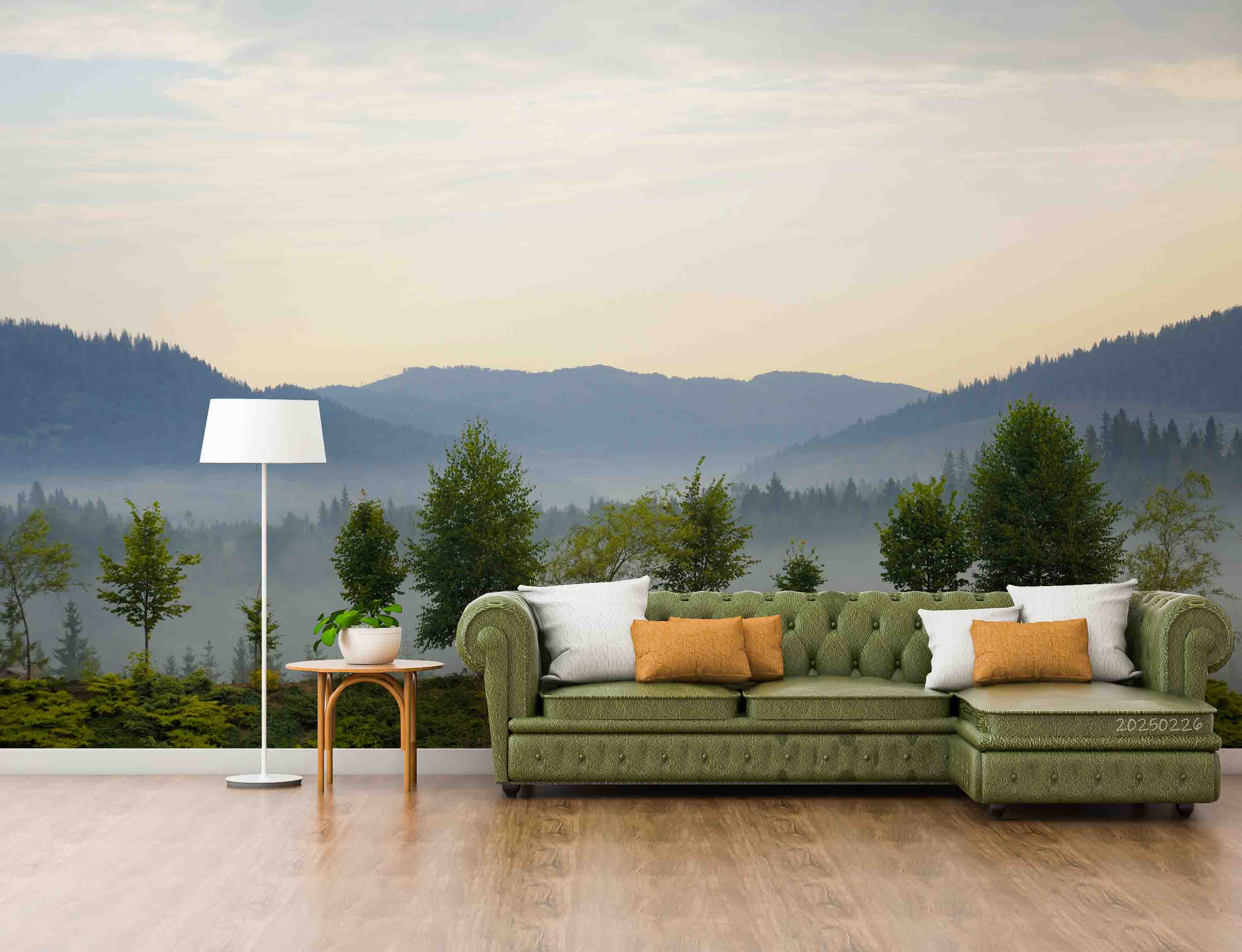 3D Green Forest Mountains White Fog Nature Scenery Wallpaper Wall Mural Wall Decor Wall Art Wall Sticker Remoable Wallpaper LQH