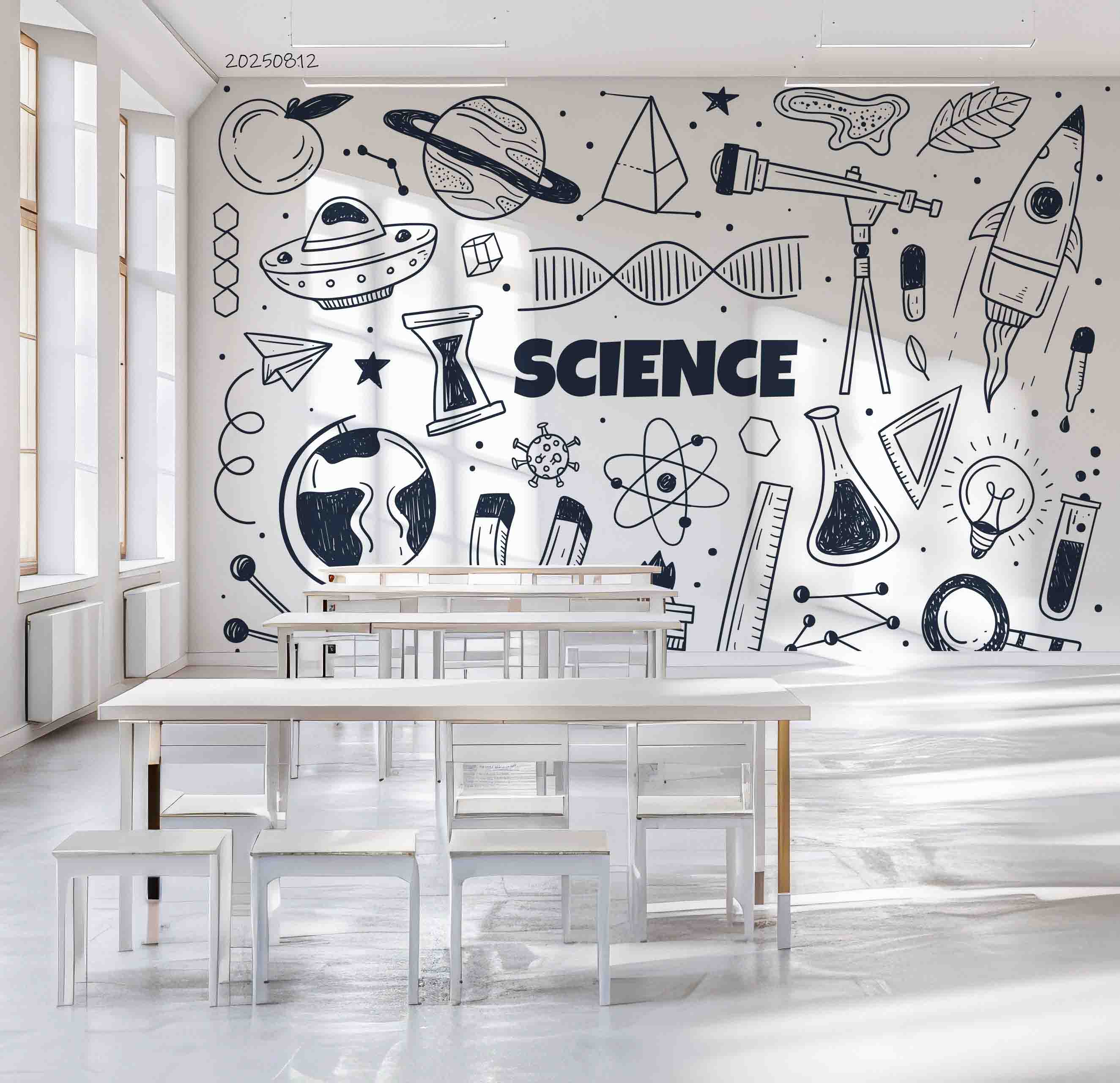 3D School STEM Science Lab Classroom Teaching Aid Wall Mural Wallpaper 38