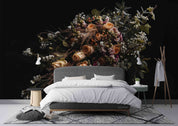 3D Floral Bouquet Dark Background Wallpaper Wall Mural Wall Decor Wall Art Wall Sticker Remoable Wallpaper