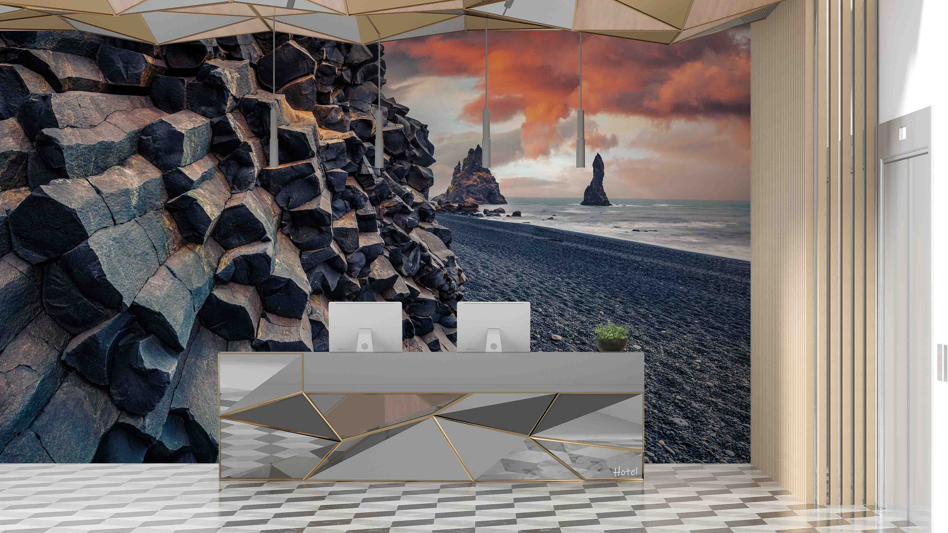 3D Hotel Inn Motel Hostel Resort Manor Scenery Sea Wall Mural Wallpaper 22