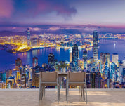 3D Night Urban Architecture Sea Sky Wall Mural Wallpaper YXL 2753
