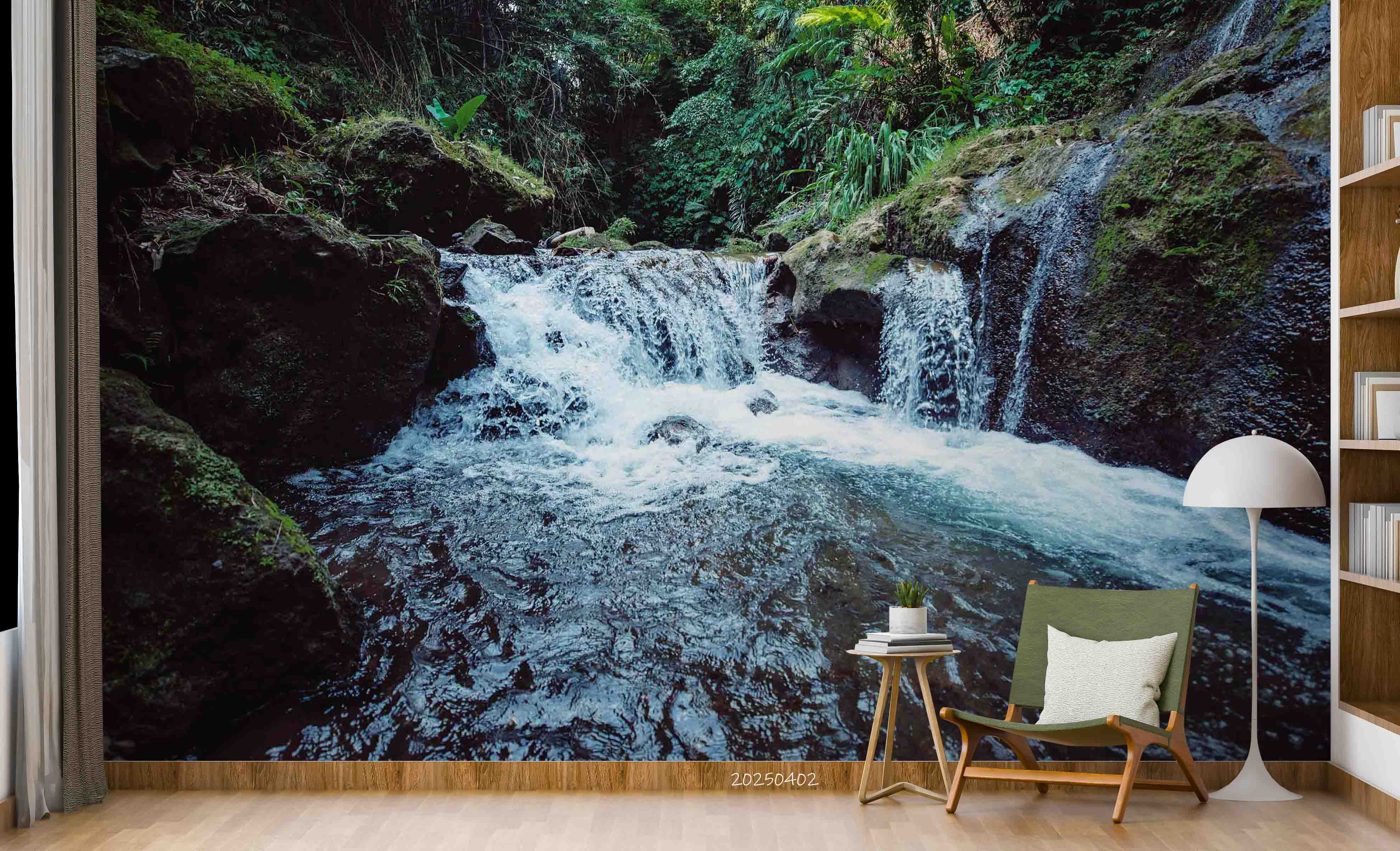3D Green Mountain Forest Stream Landscape Wallpaper Wall Mural Wall Decor Wall Art Wall Sticker Remoable Wallpaper