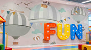 3D Play Centre Amusement Park Funfair Carnie Cartoon Air Balloon Wall Mural Wallpaper 26