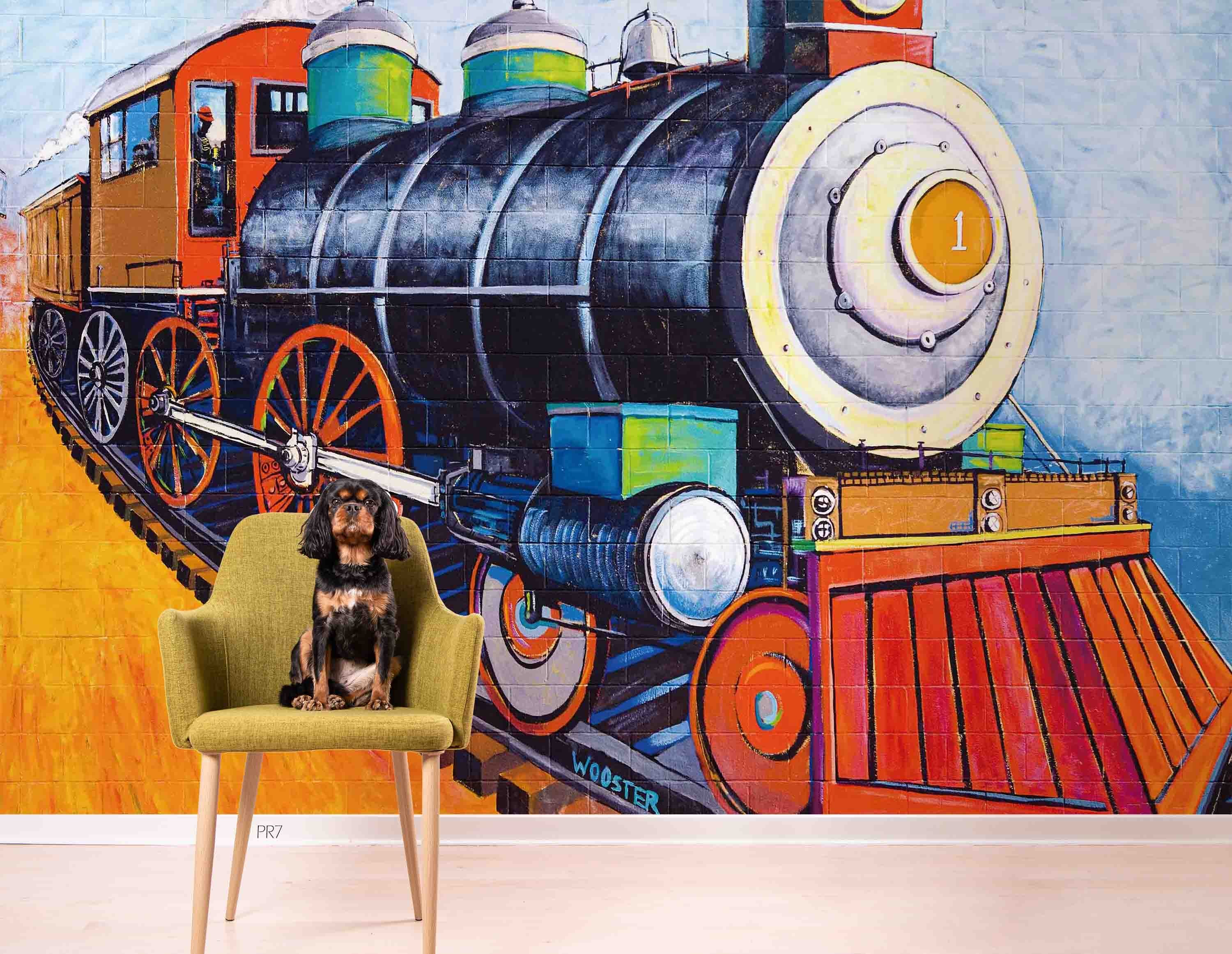 3D Vintage Locomotive Rails Wall Mural Wallpaper GD 4480- Jess Art Decoration