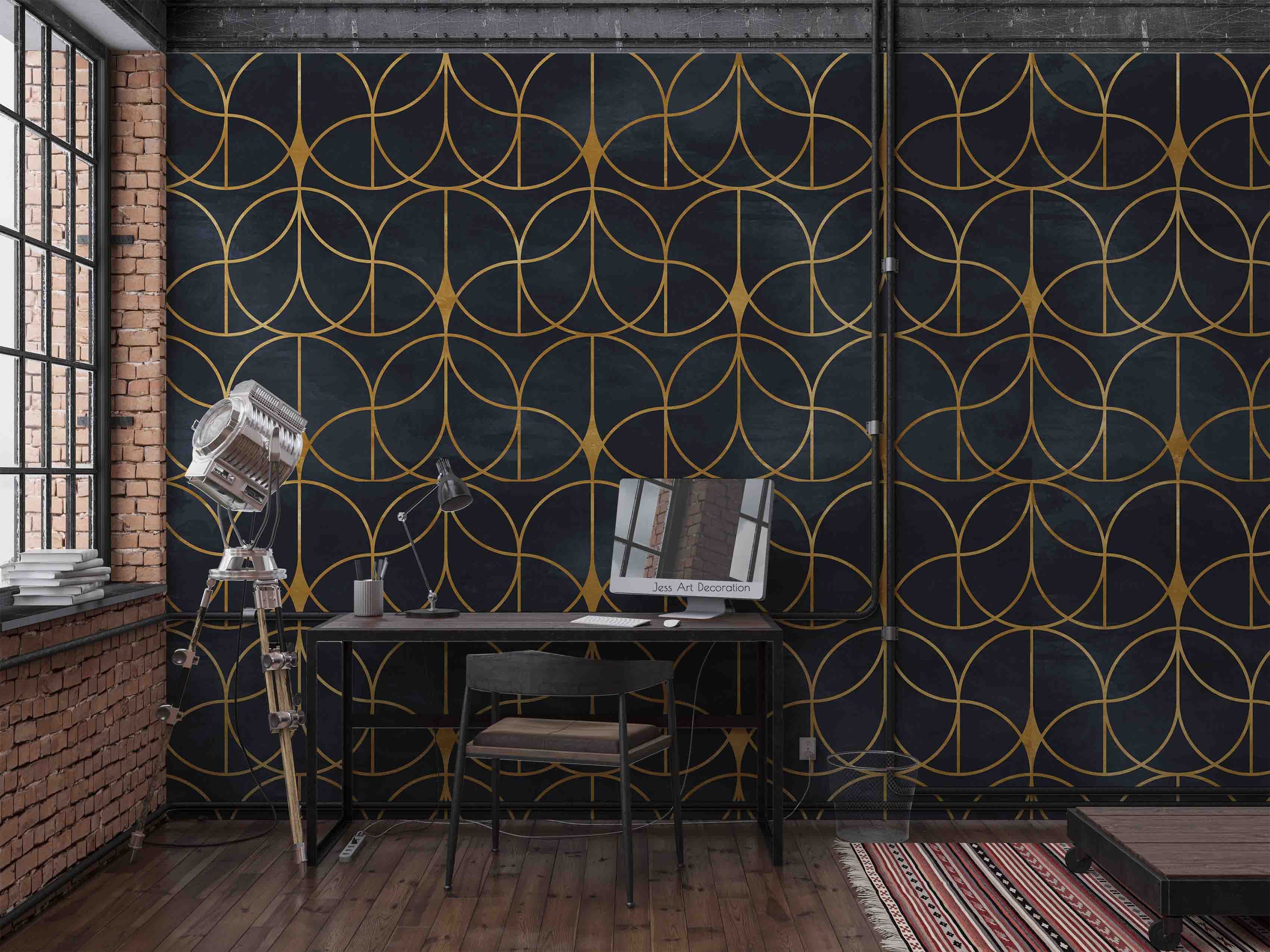 3D Geometric Ellipse Line Triangle Wall Mural Wallpaper YXL 2798