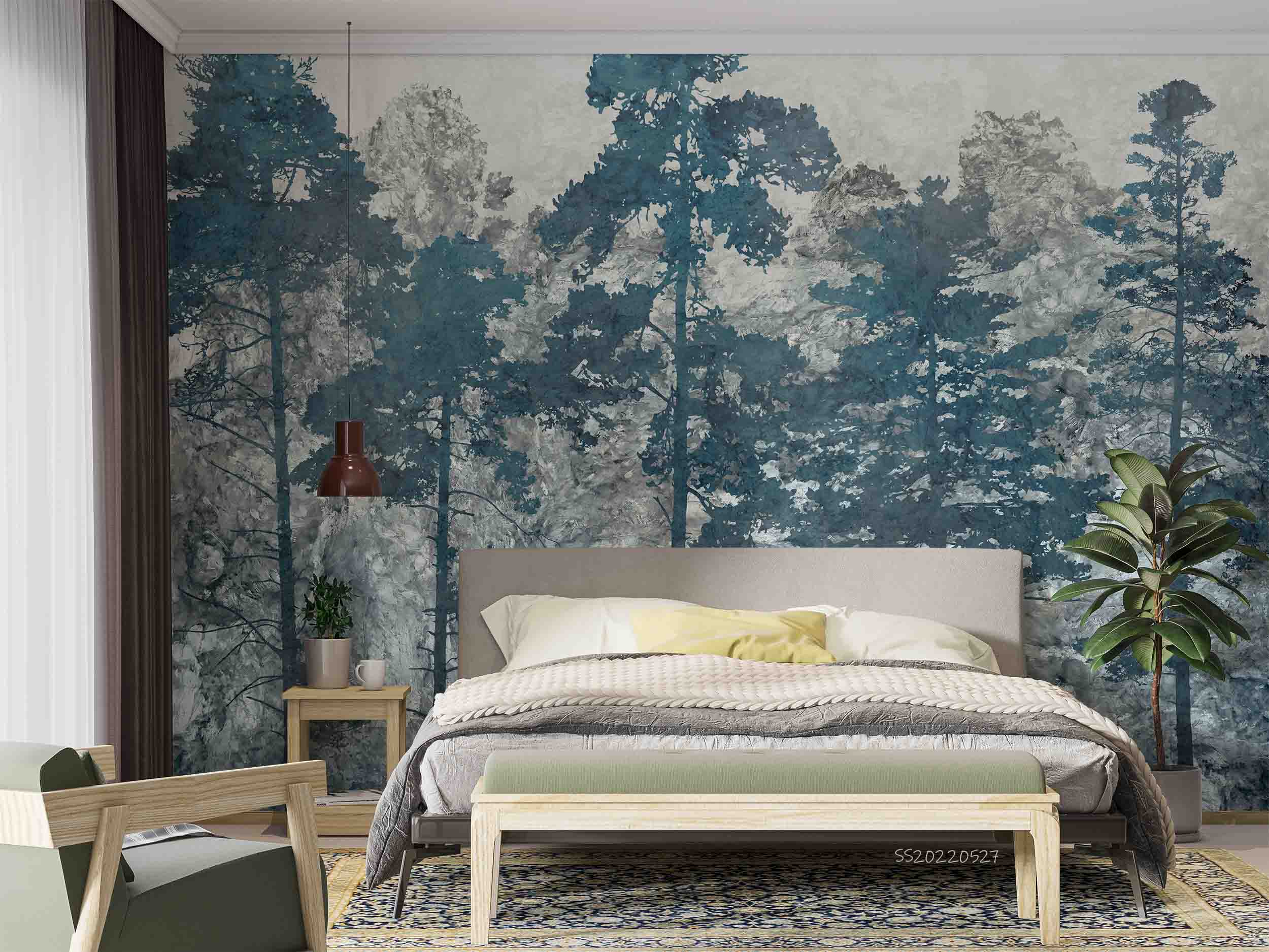 3D Pine Forest Oil Painting Wall Mural Wallpaper GD 4141- Jess Art Decoration
