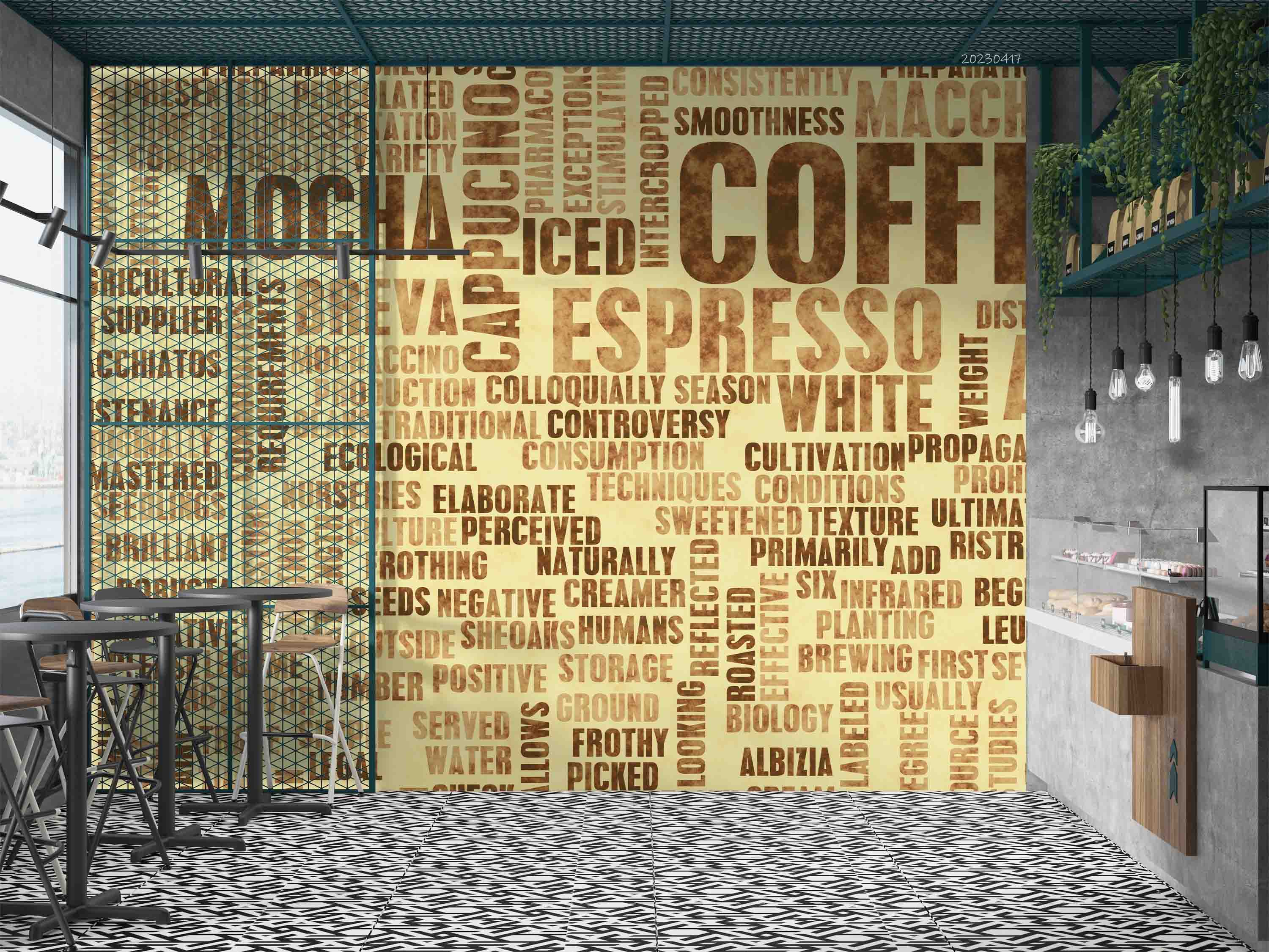 3D Coffee Varieties Beverage Type Art Wall Mural Wallpaper GD 5571- Jess Art Decoration