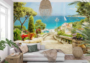 3D Aged Care Retirement Home Gerocomium Rest Home Streetscape Scenery Sea Wall Mural Wallpaper 16