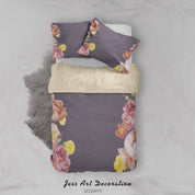 3D Floral Leaf Hydrangea Brown Quilt Cover Set Bedding Set Duvet Cover Pillowcase 184