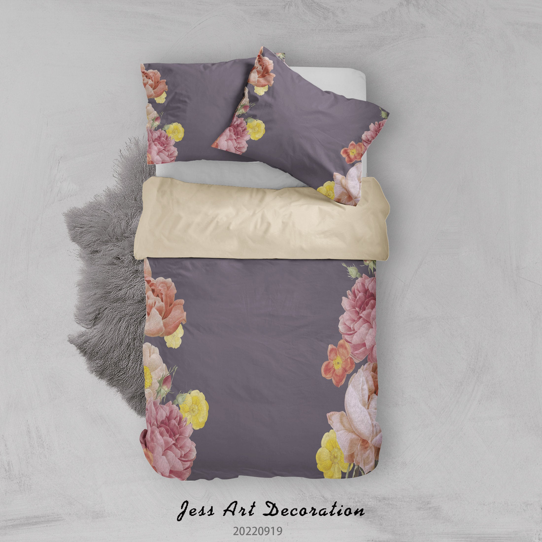 3D Floral Leaf Hydrangea Brown Quilt Cover Set Bedding Set Duvet Cover Pillowcase 184