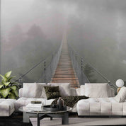 3D Mexico Oaxaca Fog Mountain Suspension Bridge Wall Mural Wallpaper GD 4218- Jess Art Decoration