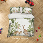 3D Animal Kangaroo Wolf Koala Leaf Bird Quilt Cover Set Bedding Set Duvet Cover Pillowcase 42