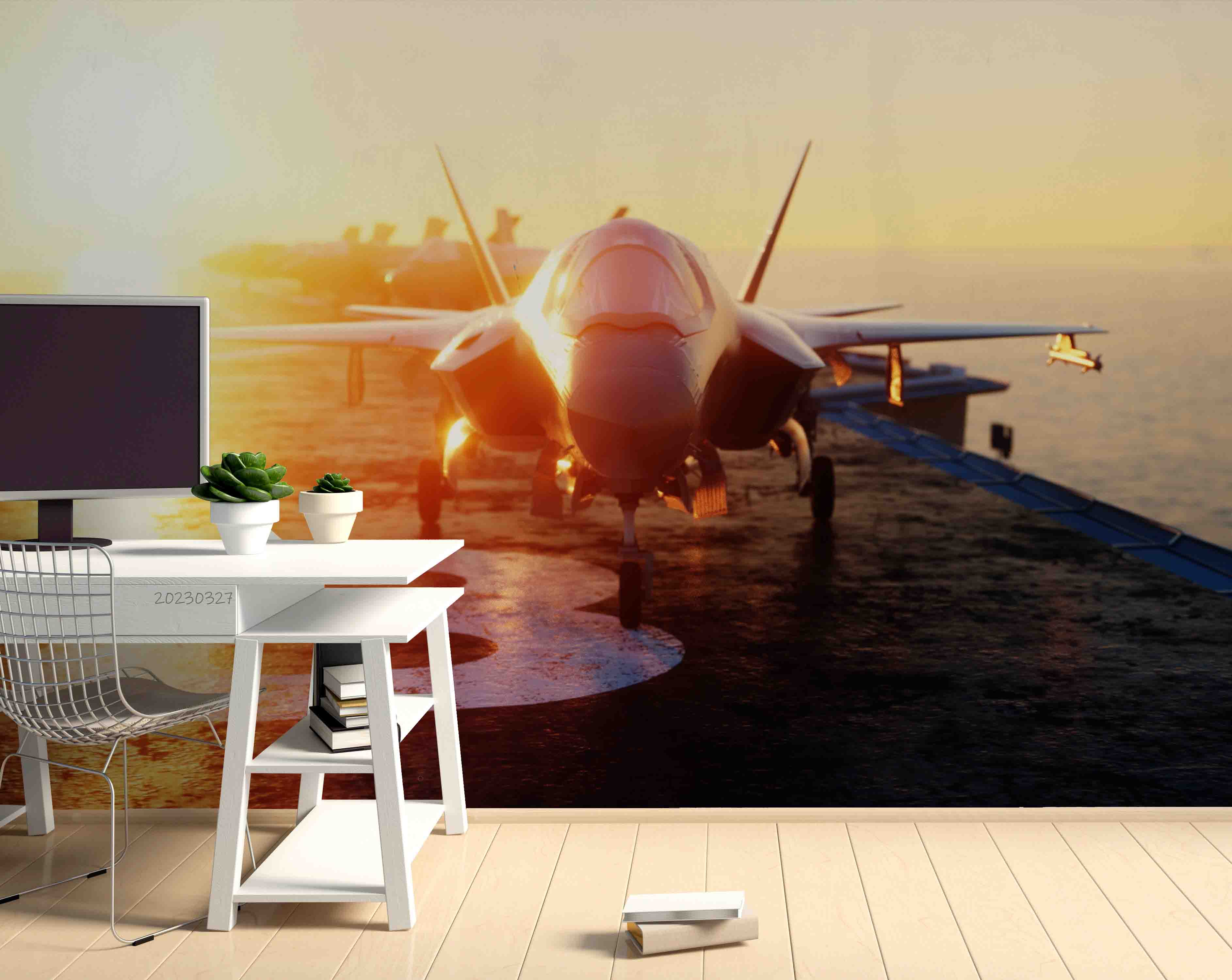 3D Lockheed Martin F-22 Raptor Wall Mural Wallpaper GD 5451- Jess Art Decoration