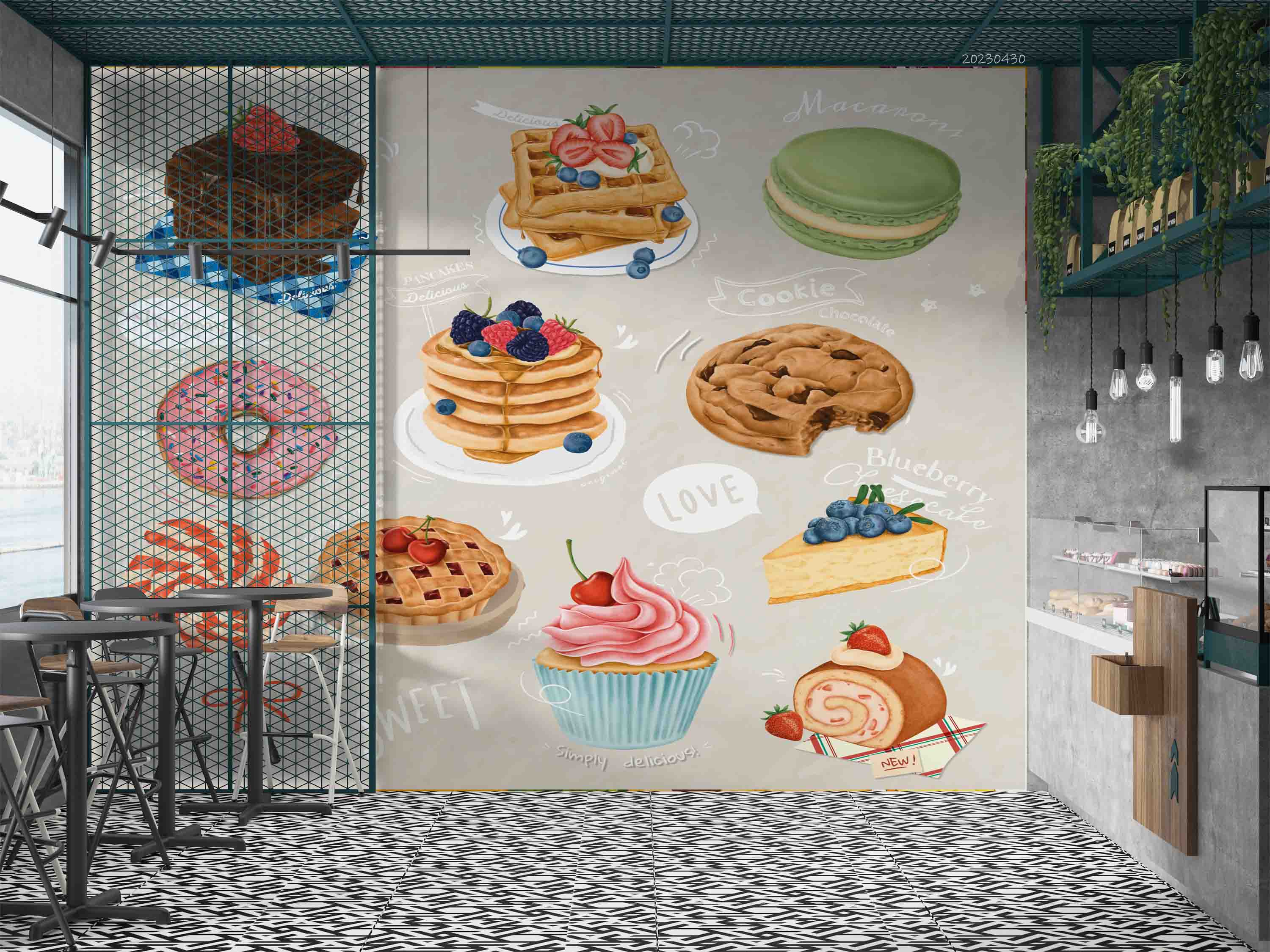 3D Colorful Dessert Collection Wall Mural Wallpaper GD 5257- Jess Art Decoration