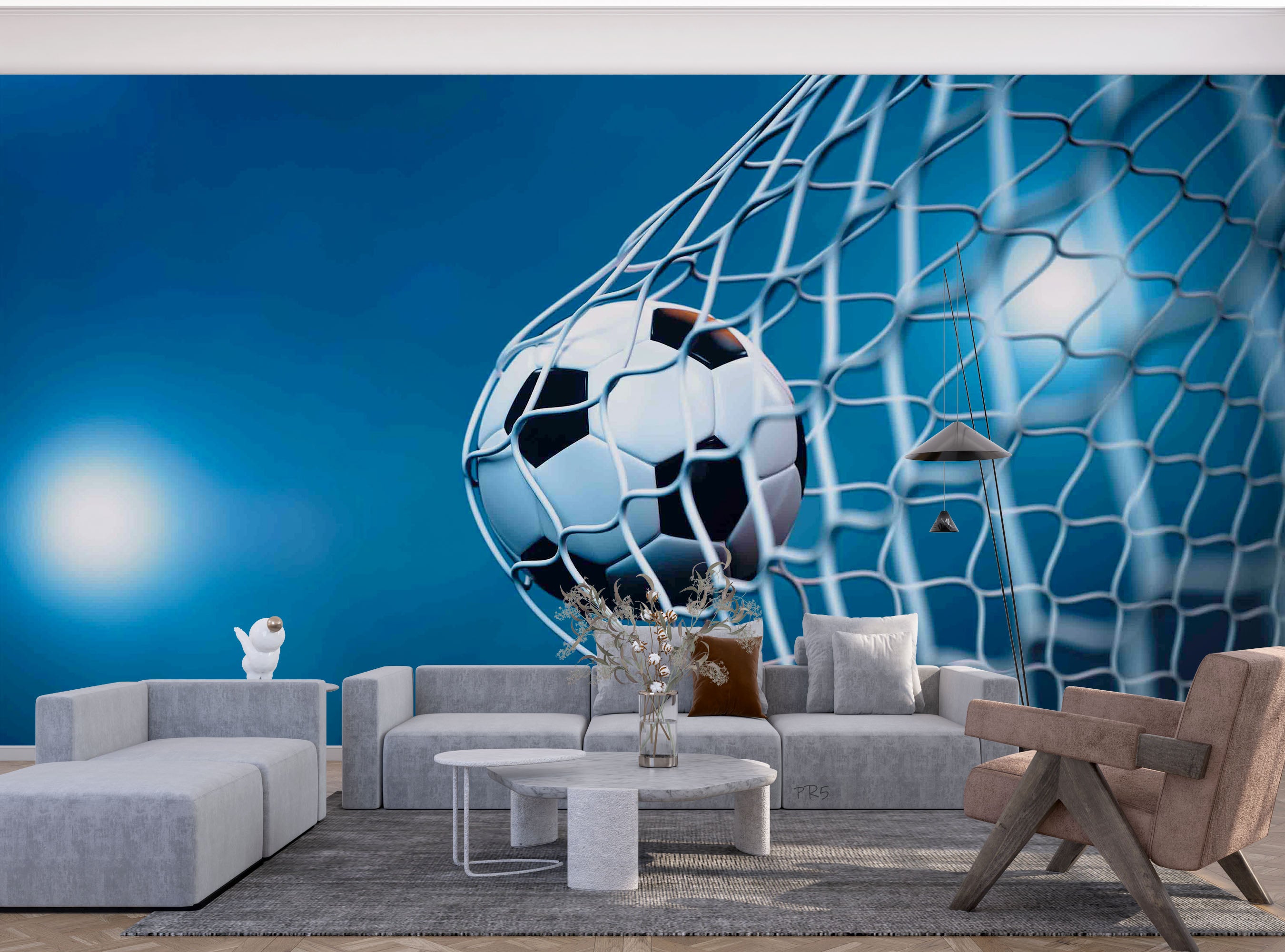 3D Night Moon Football Net Wall Mural Wallpaper YXL 2840