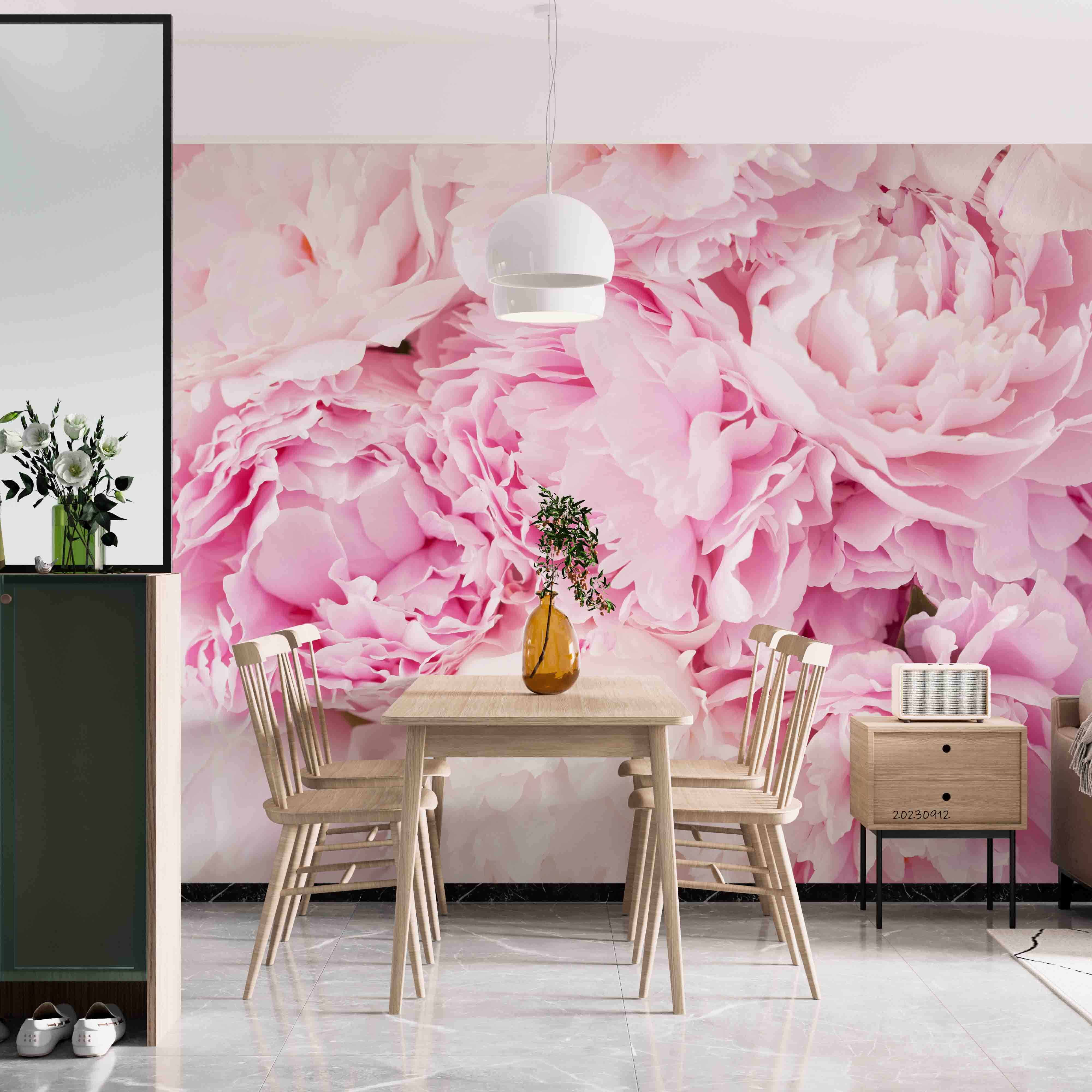 3D Floral Carnation Pink Wall Mural Wallpaper YXL 2597