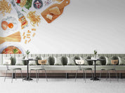 3D Pasta Design Fork Macaroni Pasta Watercolor Illustration Wall Mural Wallpaper GD 5485- Jess Art Decoration