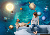 3D Space Planet Orbit Satellite Wall Mural Wallpaper GD 3903- Jess Art Decoration
