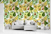 3D Watercolor Avocado Pattern Exotic Leaves Wall Mural Wallpaper GD 5133- Jess Art Decoration
