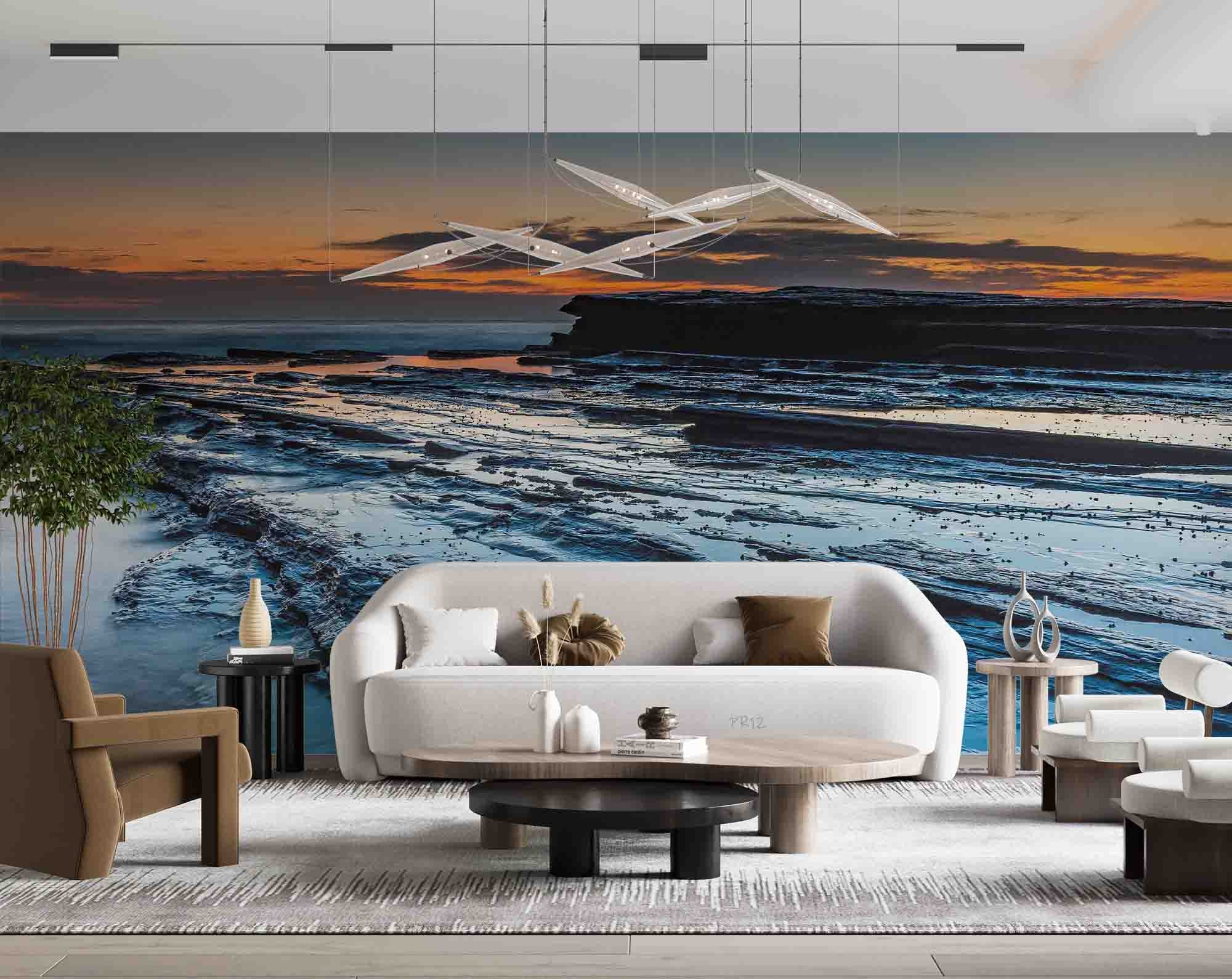 3D Beach Coast Sunset Scenery Wall Mural Wallpaper GD 4979- Jess Art Decoration